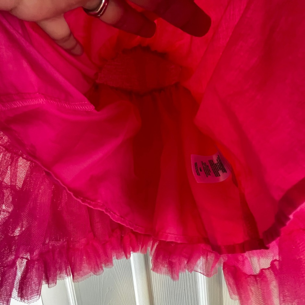 Barbie Dress 18M Pink Ruffle Tulle Sparkle Logo Adorable Infant Girl - Picture 7 of 7
